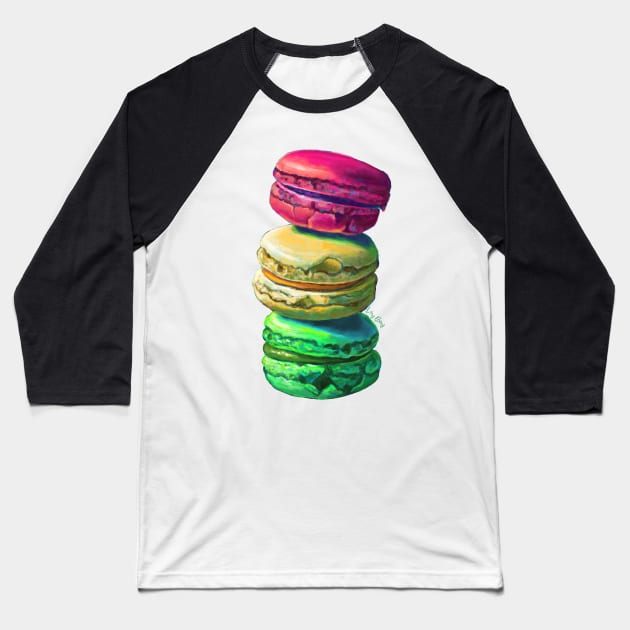 Macaron Tower Baseball T-Shirt by VeryBerry